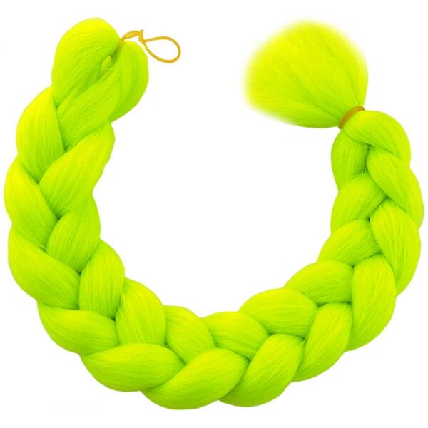 Syntetisk hår 120 cm tykt ensfarget WLS43 Lime - Bilde 2