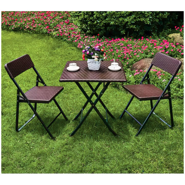Sammenleggbart hagebord kaffebord rotting balkong 62 cm ModernHome - Bilde 2