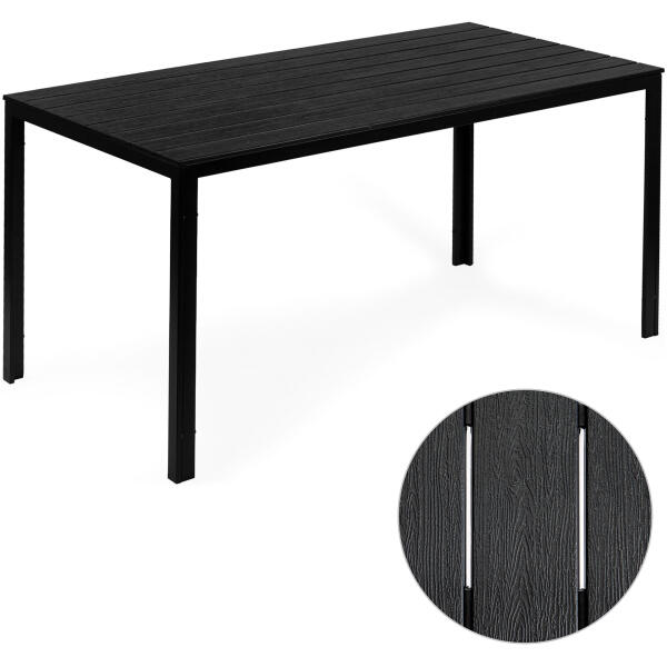 Hagebord 6-personer 156x78 cm polywood møbler til terrasse Svart - Bilde 8