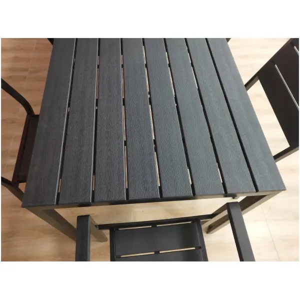 Hagebord 6-personer 156x78 cm polywood møbler til terrasse Svart - Bilde 2