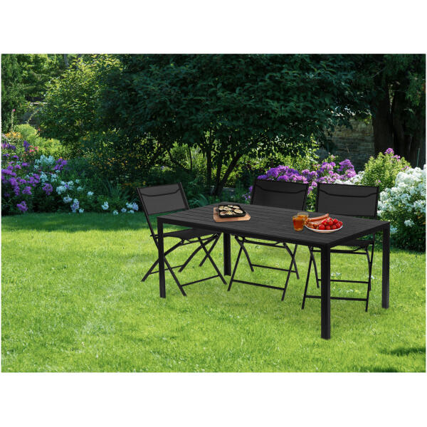 Hagebord 6-personer 156x78 cm polywood møbler til terrasse Svart - Bilde 7