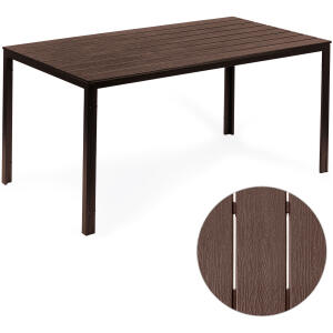 Hagebord 6-personer 156x78 cm polywood møbler til terrasse Brun