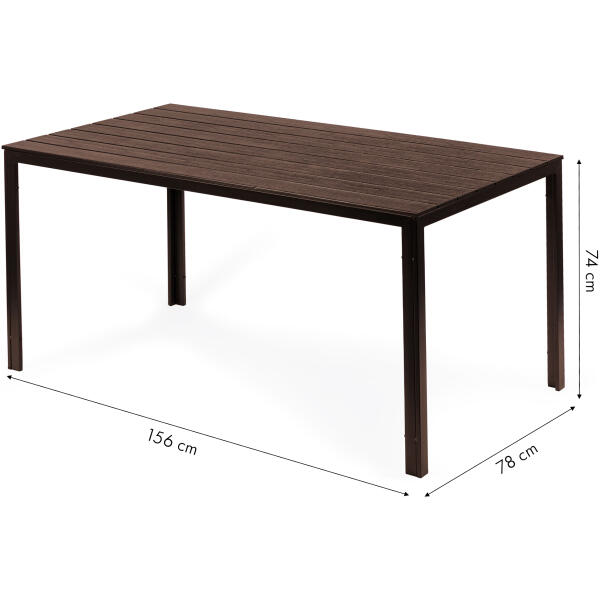 Hagebord 6-personer 156x78 cm polywood møbler til terrasse Brun - Bilde 10