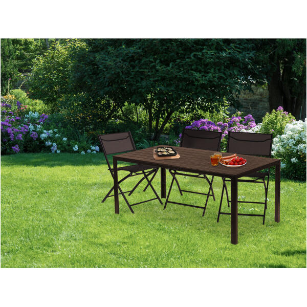 Hagebord 6-personer 156x78 cm polywood møbler til terrasse Brun - Bilde 2