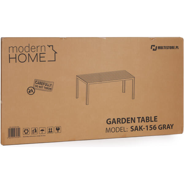 Hagebord 6-personer 156x78 cm polywood møbler til terrasse Grå - Bilde 6