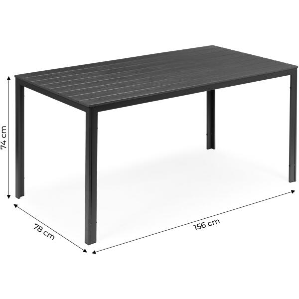 Hagebord 6-personer 156x78 cm polywood møbler til terrasse Grå - Bilde 8