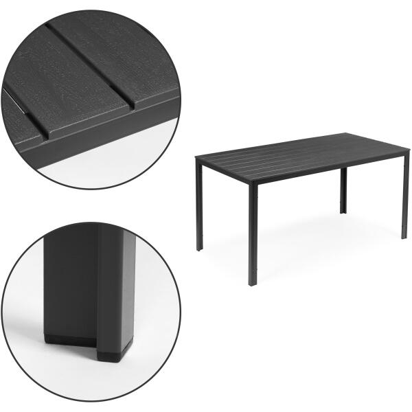 Hagebord 6-personer 156x78 cm polywood møbler til terrasse Grå - Bilde 9