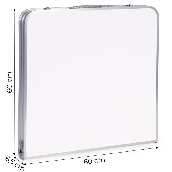 Campingbord sammenleggbart turbord hvit topp 120x60 cm MultiGarden Hvit - Bilde 9