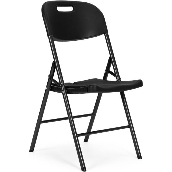 Komplett sett med 4 sammenleggbare stoler catering metall HDPE ModernHome Svart - Bilde 4
