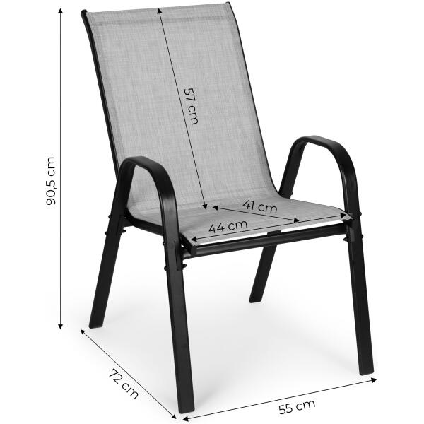 Sett med 4 hagestoler for terrasse balkong MultiGarden Lys grå - Bilde 10