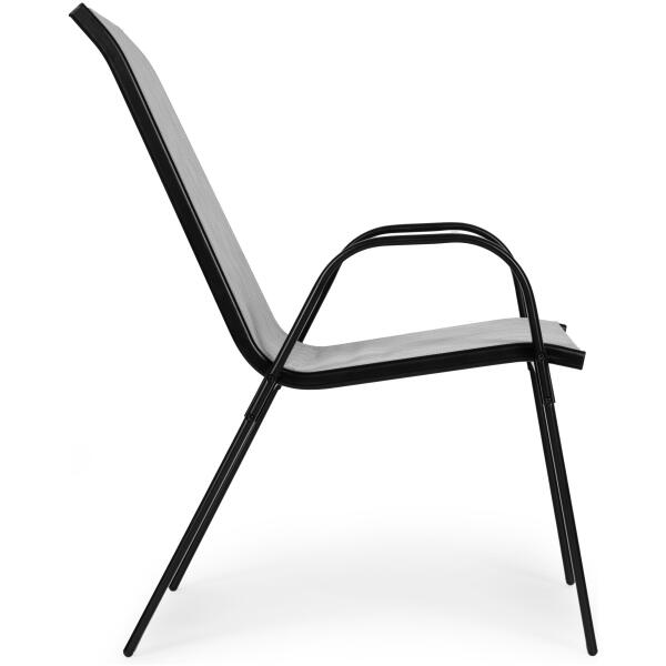 Sett med 4 hagestoler for terrasse balkong MultiGarden Lys grå - Bilde 4