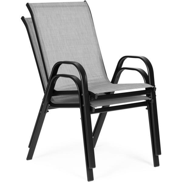 Sett med 4 hagestoler for terrasse balkong MultiGarden Lys grå - Bilde 6