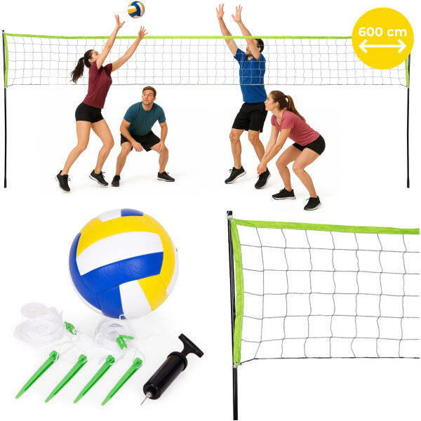 Sammenleggbar slitesterkt badminton volleyballnett 600x240 cm MultiGarden