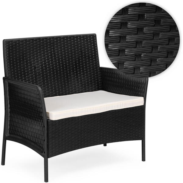 Hagesett bord benk stoler MultiGarden Svart - Bilde 6