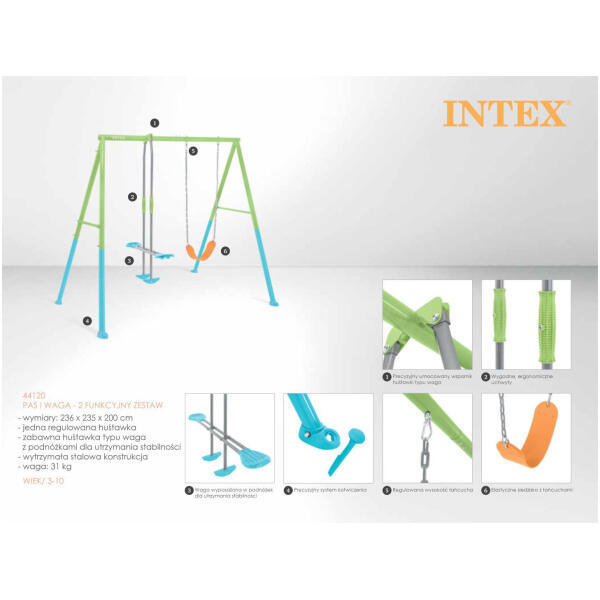 Dobbel hagetreslåke lekeplass for barn svevefly INTEX 44120 - Bilde 4