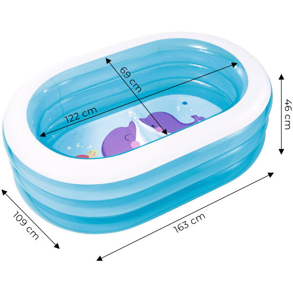 Oppblåsbart barnebasseng oval 163x109x46 cm INTEX 57482 - Bilde 8