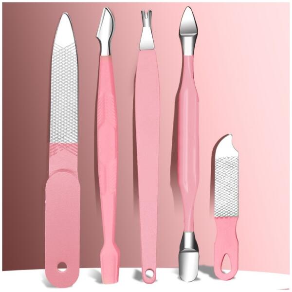 Sett med tilbehør til manikyr pedikyr i etui 12i1 AK20 Rosa - Bilde 8