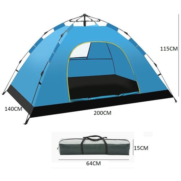 Sammenleggbart campingtelt 2-3 personer 200x140x115cm BAL12N - Bilde 8