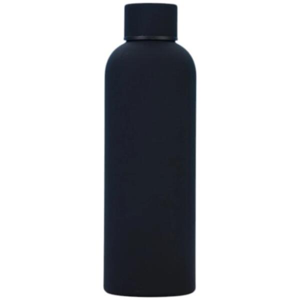 Bidon termoflaske 500 ml rustfritt stål med soft touch belegg Svart - Bilde 4