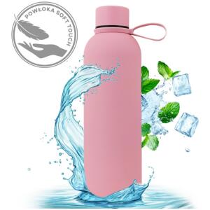 Termoflaske 500 ml rustfritt stål med SOFT TOUCH belegg Lys rosa