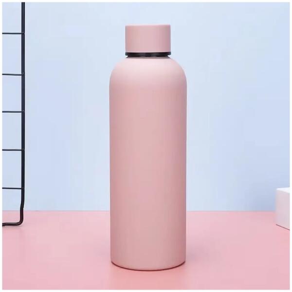 Termoflaske 500 ml rustfritt stål med SOFT TOUCH belegg Lys rosa - Bilde 3