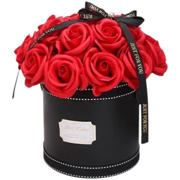 Flower box bukett av duftende såpeblomster i eske 21stk BUK08 Rød - Bilde 2
