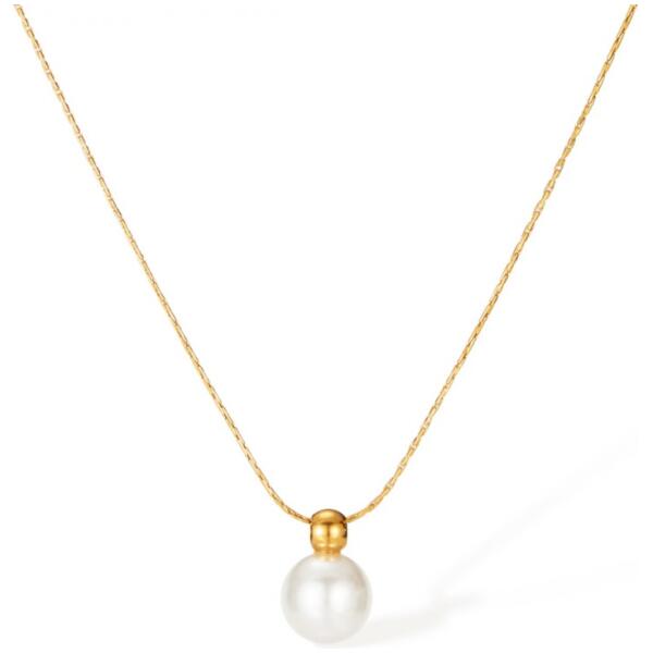 Halskjede edelstål forgylt med 14k gull elegant PERLE NST2147 Gull - Bilde 2