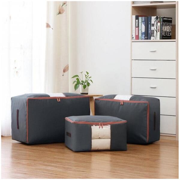 Trekk kiste for sengetøy klær organisator bag XL 60x40x30 cm OR106 GRAFIT - Bilde 9