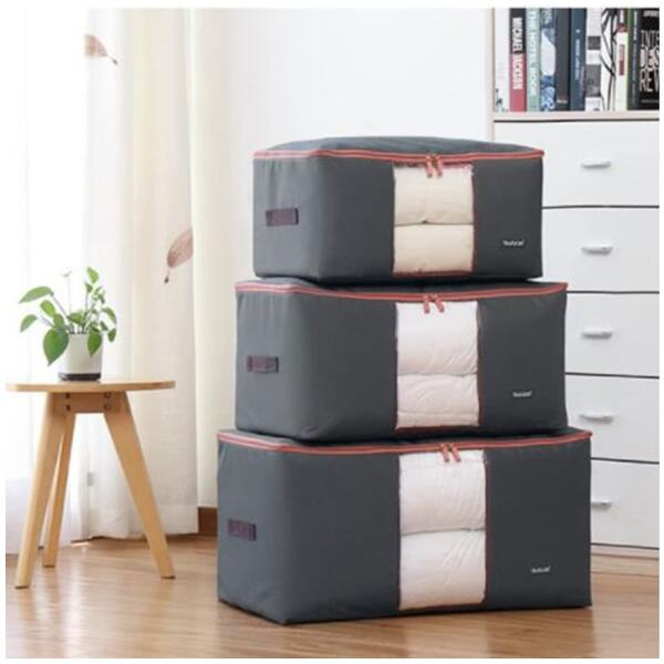 Trekk kiste for sengetøy klær organisator bag XL 60x40x30 cm OR106 GRAFIT - Bilde 8