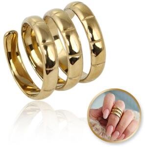 Ring kirurgisk stål belagt med gull spiral PST944 Størrelse ringer US8 EU17 Gull