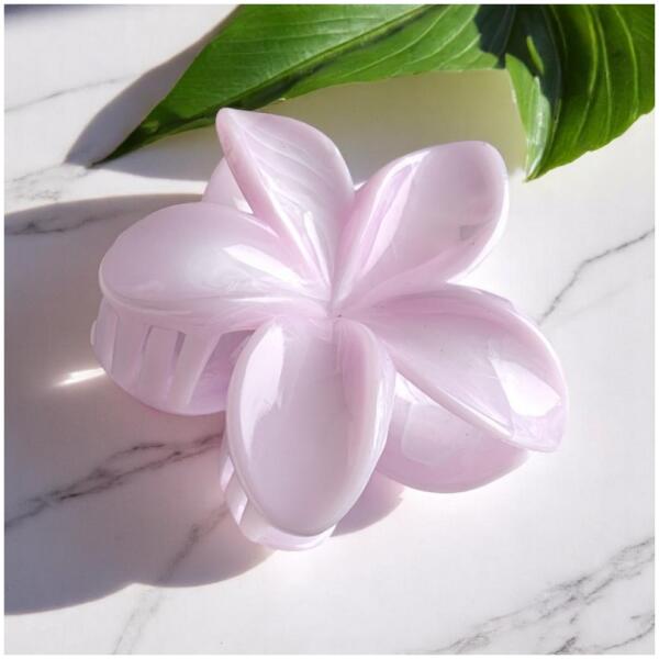 Hårklemme XL blomst marmormønster 7,5x8 cm SP399 Fiolett - Bilde 4