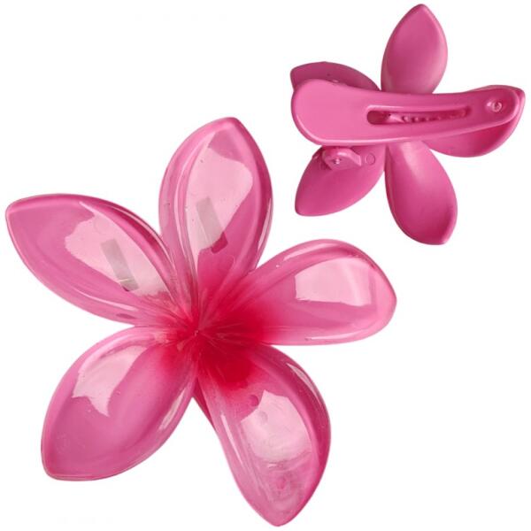 Hårspenne klemme XL KLIPS blomst 6 cm SP403 Rosa - Bilde 3