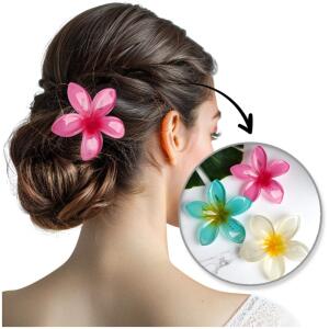 Hårspenne klemme XL KLIPS blomst 6 cm SP403 Rosa