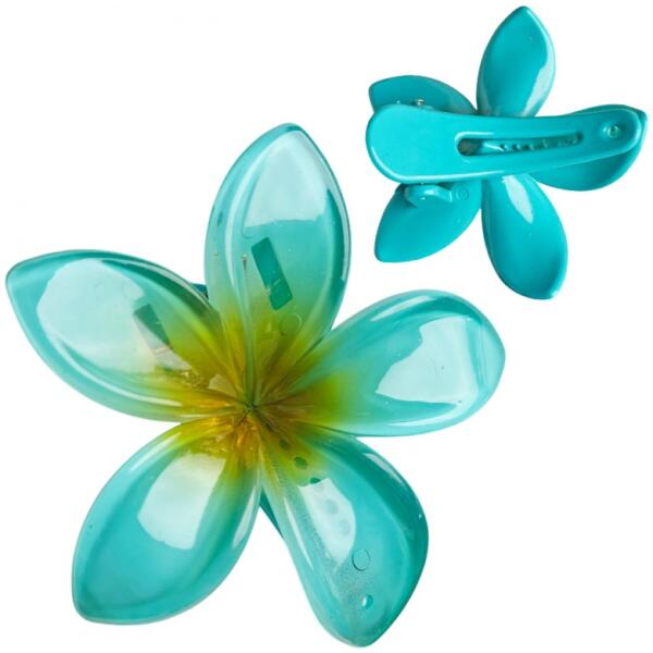 Hårklype XL KLIPS blomst ombre 6 cm SP405 BLÅ - Bilde 3