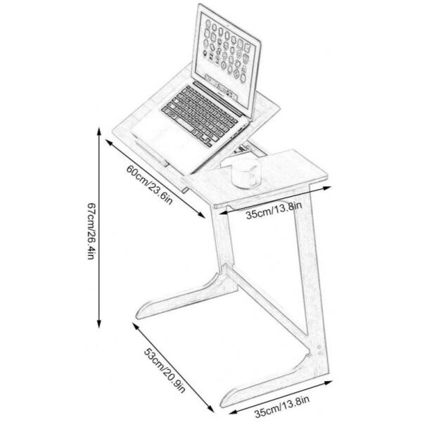 Multifunksjonelt skrivebord bord for laptop nettbrett sammenleggbart 60x35 cm STL21 - Bilde 10