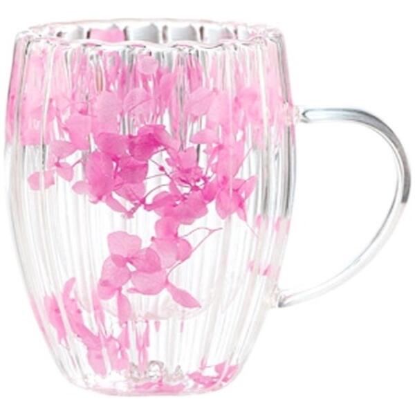 Riflet termoglass med blomster inni 300 ml 1 stk Rose - Bilde 4