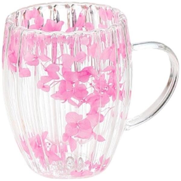 Riflet termoglass med blomster inni 300 ml 1 stk Rose - Bilde 2