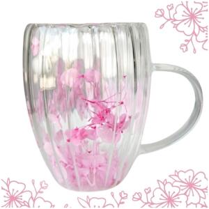Riflet termoglass med blomster inni 300 ml 1 stk Rose