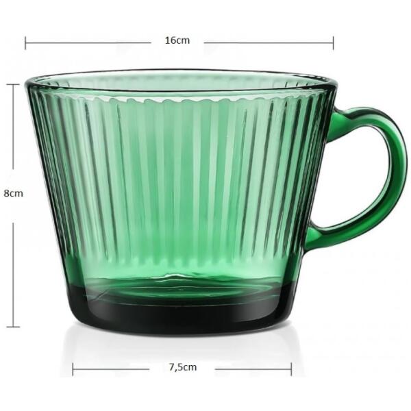 Kopp glass riflet stor 380 ml 1 stk Flaskegrønn - Bilde 8
