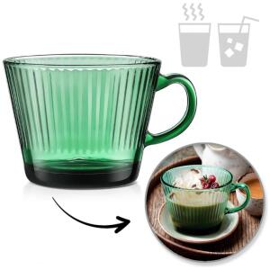 Kopp glass riflet stor 380 ml 1 stk Flaskegrønn