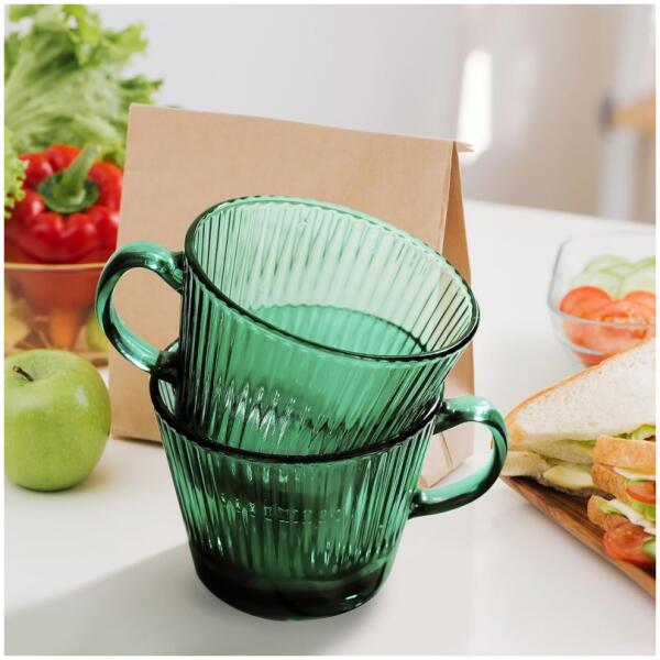 Kopp glass riflet stor 380 ml 1 stk Flaskegrønn - Bilde 3
