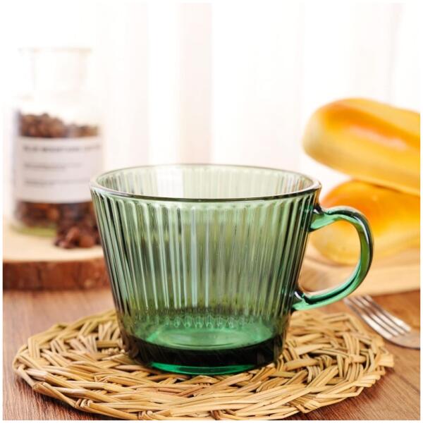 Kopp glass riflet stor 380 ml 1 stk Flaskegrønn - Bilde 7