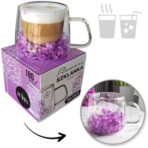 Termoglass med hortensia inni lilla 180 ml 1 stk SZK76 Fiolett