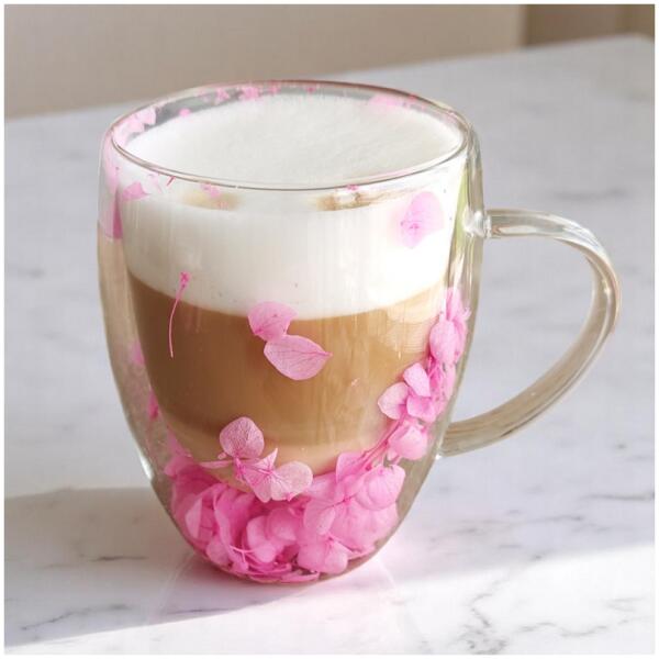 Termokopp med hortensia inne rose 300 ml 1 stk Rosa - Bilde 2