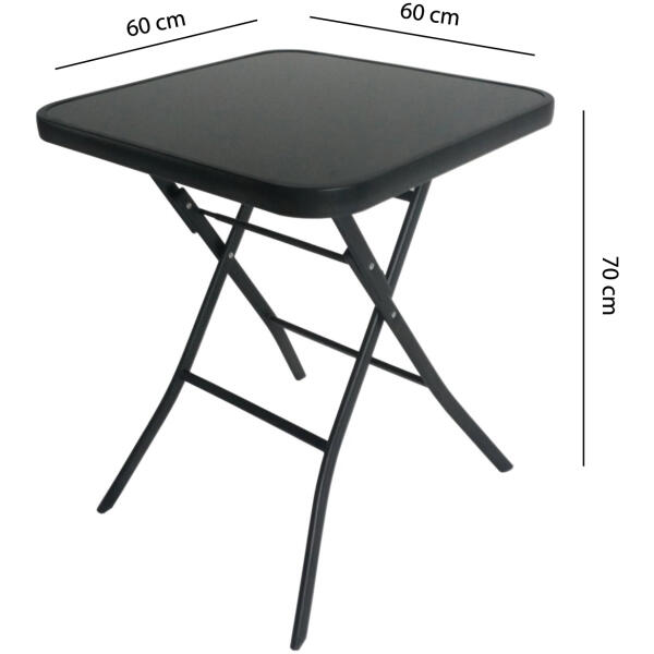 Sammenleggbart hagebord i glass for terrasse kaffebord MultiGarden - Bilde 8
