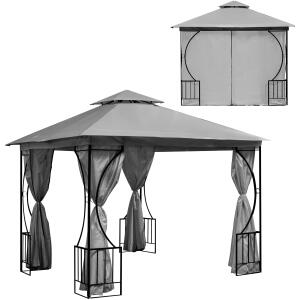 Hagepaviljong telt lysthus 3x3m 4 hele vegger MultiGarden
