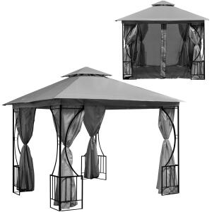 Hagepaviljong 2i1 3x3 m myggnett og fullstendige vegger MultiGarden