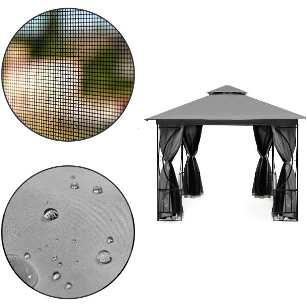Hagepaviljong 2i1 3x3 m myggnett og fullstendige vegger MultiGarden - Bilde 6