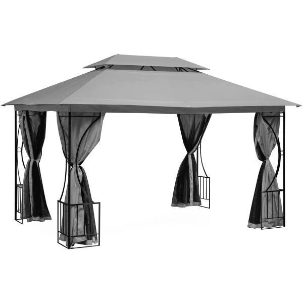 Hagepaviljong lux lysthus 3x4m myggnett og hele vegger MultiGarden - Bilde 5