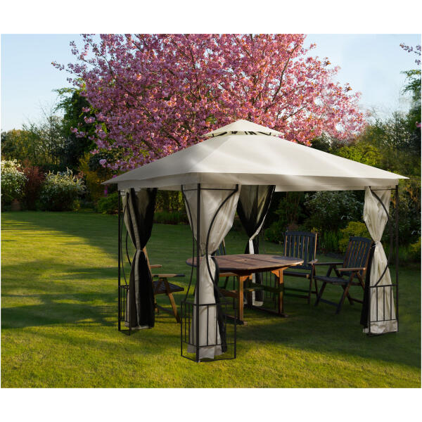 Hagepaviljong lux lysthus 3x3 m med myggnett og fullvegger MultiGarden - Bilde 9